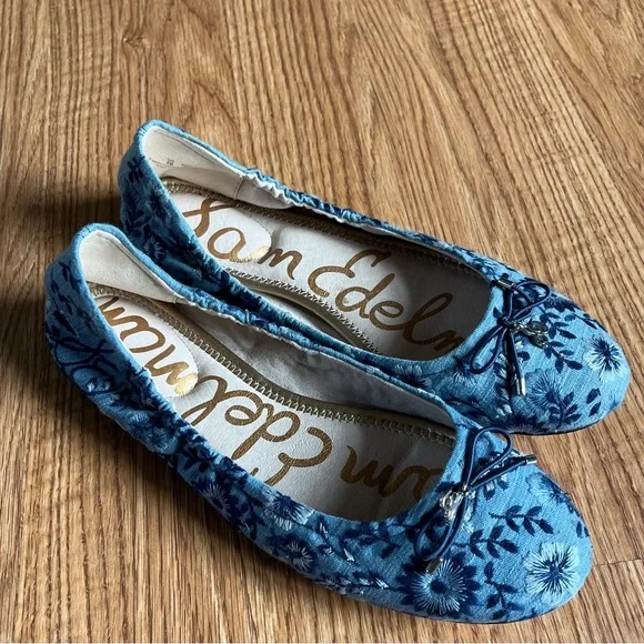Sam Edelman Blue Floral Women's Ballet flats - Picture 2 of 5
